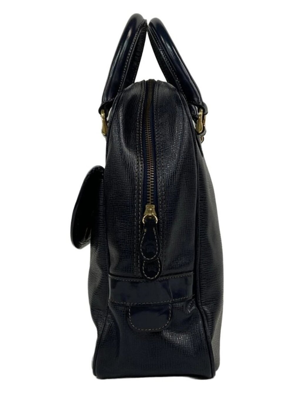 Burberry's - Dark Navy Patent Leather Handbag - Picture 13 of 14
